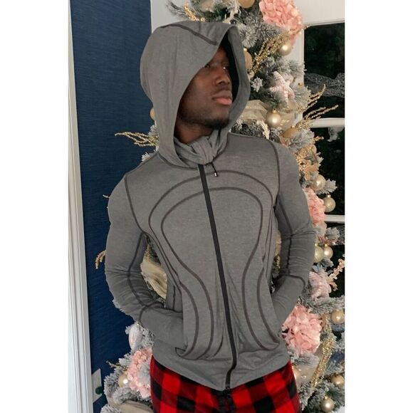 Lululemon IN STRIDE JACKET Full Zip Hoodie TRACK define SWEATSHIRT 8 Gray RARE - Picture 2 of 11